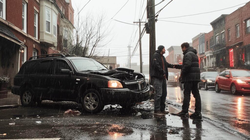 Car accident in the street